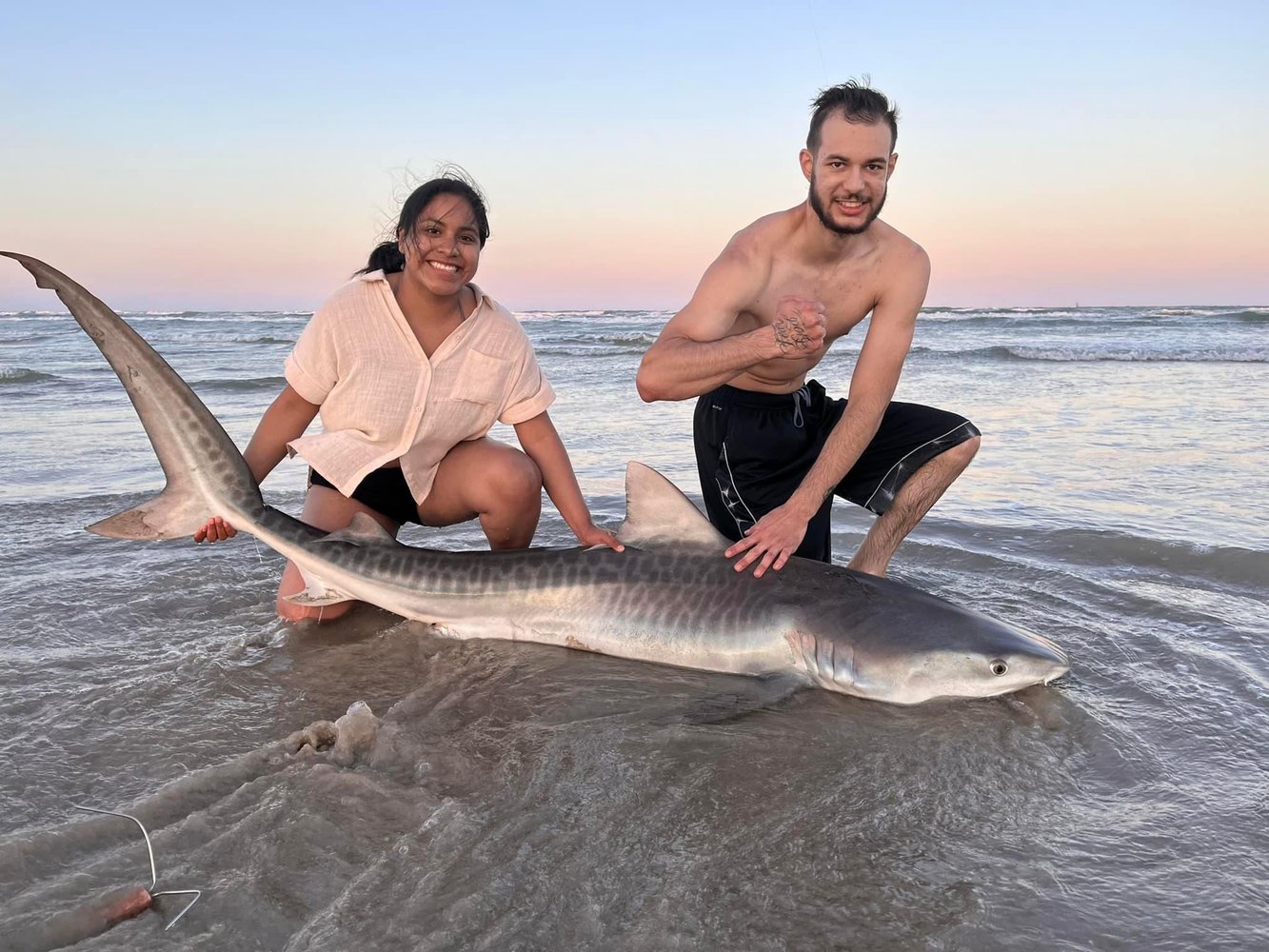 Evening Surf Fishing For Sharks In Port Aransas