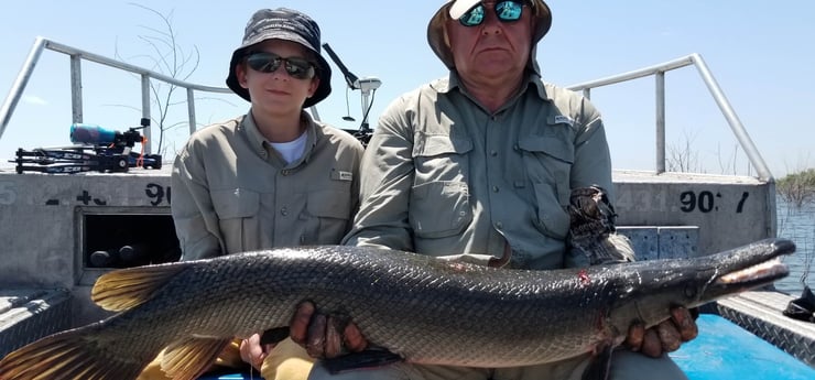 Alligator Gar fishing in Livingston, Texas