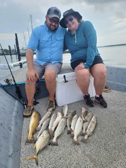 Jack Crevalle, Redfish, Speckled Trout / Spotted Seatrout fishing in Galveston, Texas