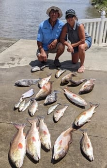 Black Drum, Redfish, Speckled Trout / Spotted Seatrout fishing in Sulphur, Louisiana