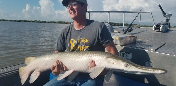 Alligator Gar fishing in Livingston, Texas