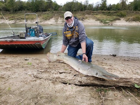 Alligator Gar fishing in Coldspring, Texas