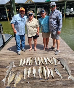 Black Drum, Bonnethead Shark, Speckled Trout / Spotted Seatrout fishing in Port O&#039;Connor, Texas