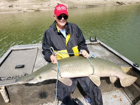 Alligator Gar fishing in Coldspring, Texas