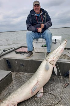 Alligator Gar fishing in Coldspring, Texas