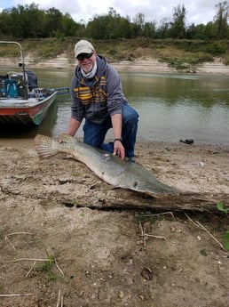 Alligator Gar fishing in Coldspring, Texas