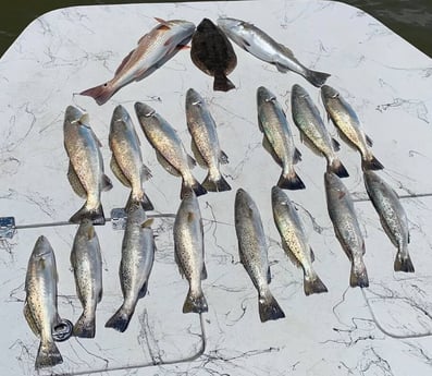 Flounder, Redfish, Speckled Trout / Spotted Seatrout fishing in Port O&#039;Connor, Texas