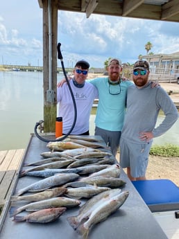 Mangrove Snapper, Redfish, Speckled Trout / Spotted Seatrout fishing in Galveston, Texas