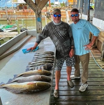 Black Drum, Redfish, Speckled Trout Fishing in Galveston, Texas