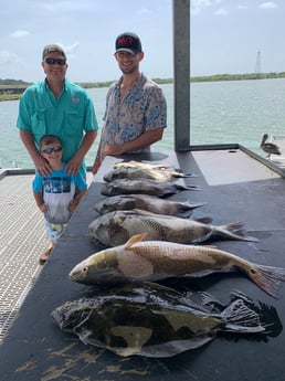 Flounder, Redfish, Sheepshead fishing in Galveston, Texas