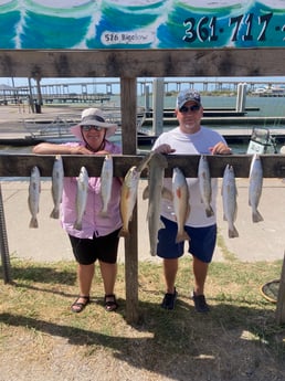 Bonnethead Shark, Redfish, Speckled Trout / Spotted Seatrout fishing in Rockport, Texas