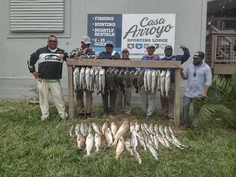 Black Drum, Flounder, Redfish, Speckled Trout / Spotted Seatrout Fishing in Rio Hondo, Texas