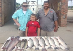 Hybrid Striped Bass Fishing in Runaway Bay, Texas