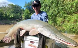 Alligator Gar fishing in Corsicana, Texas