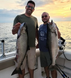 Chinook Salmon fishing in Manistee, Michigan