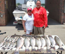 Hybrid Striped Bass Fishing in Runaway Bay, Texas