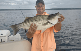 Hybrid Striped Bass Fishing in Runaway Bay, Texas