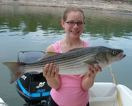 Striped Bass Fishing in Buchanan Dam, Texas