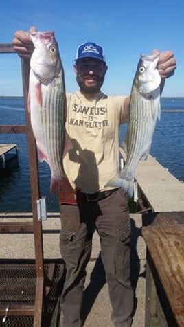 Striped Bass Fishing in New Woodville, Oklahoma