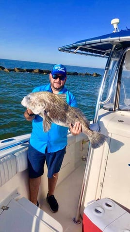 Black Drum Fishing in Galveston, Texas