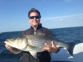 Hybrid Striped Bass Fishing in Chatham, Massachusetts