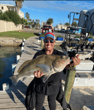 Black Drum Fishing in Port Isabel, Texas