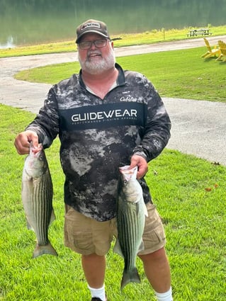 Striped Bass on beautiful Beaver Lake in NW Arkansas.