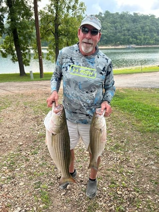 Striped Bass on beautiful Beaver Lake in NW Arkansas.