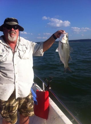 Striped Bass Fishing in Burnet, Texas