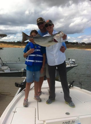 Hybrid Striped Bass Fishing in Burnet, Texas