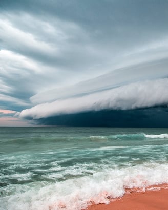 storm over ocean