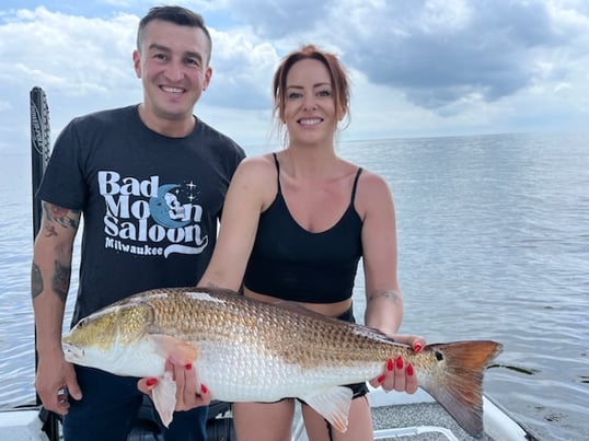 Couple Catch Redfish In Louisiana
