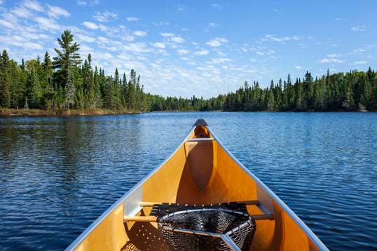 Photo of canoe on lake in Minnesota, USA