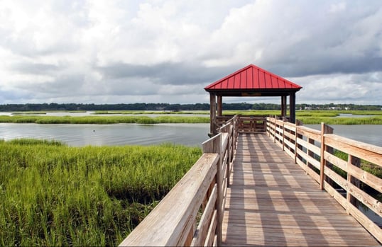 Photo of a dock on a lake in South Carolina, USA