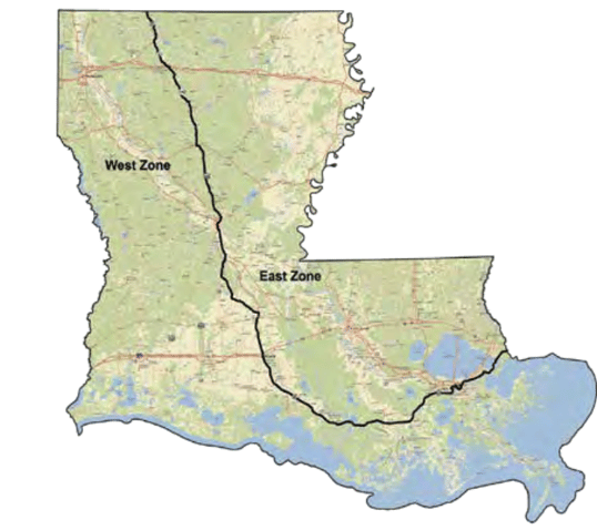 Louisiana duck hunting zone map