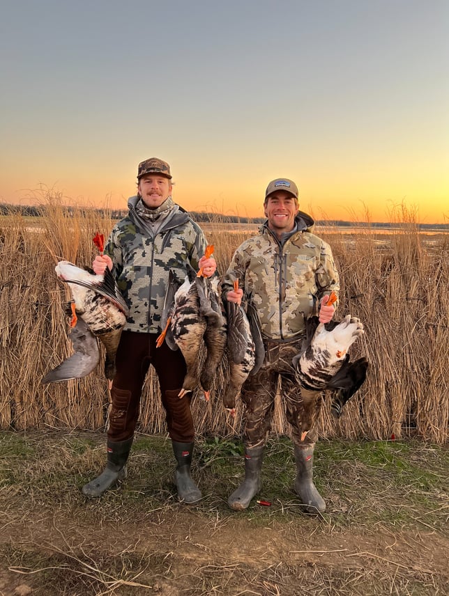 captain experiences founder attison with specklebelly geese in arkansas